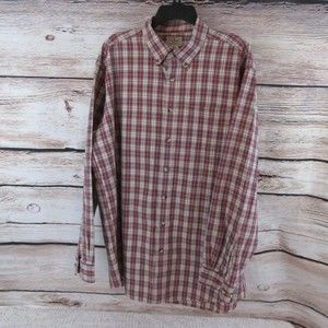 LL Bean Men's Large Tall LT Long Sleeve Plaid Shirt
